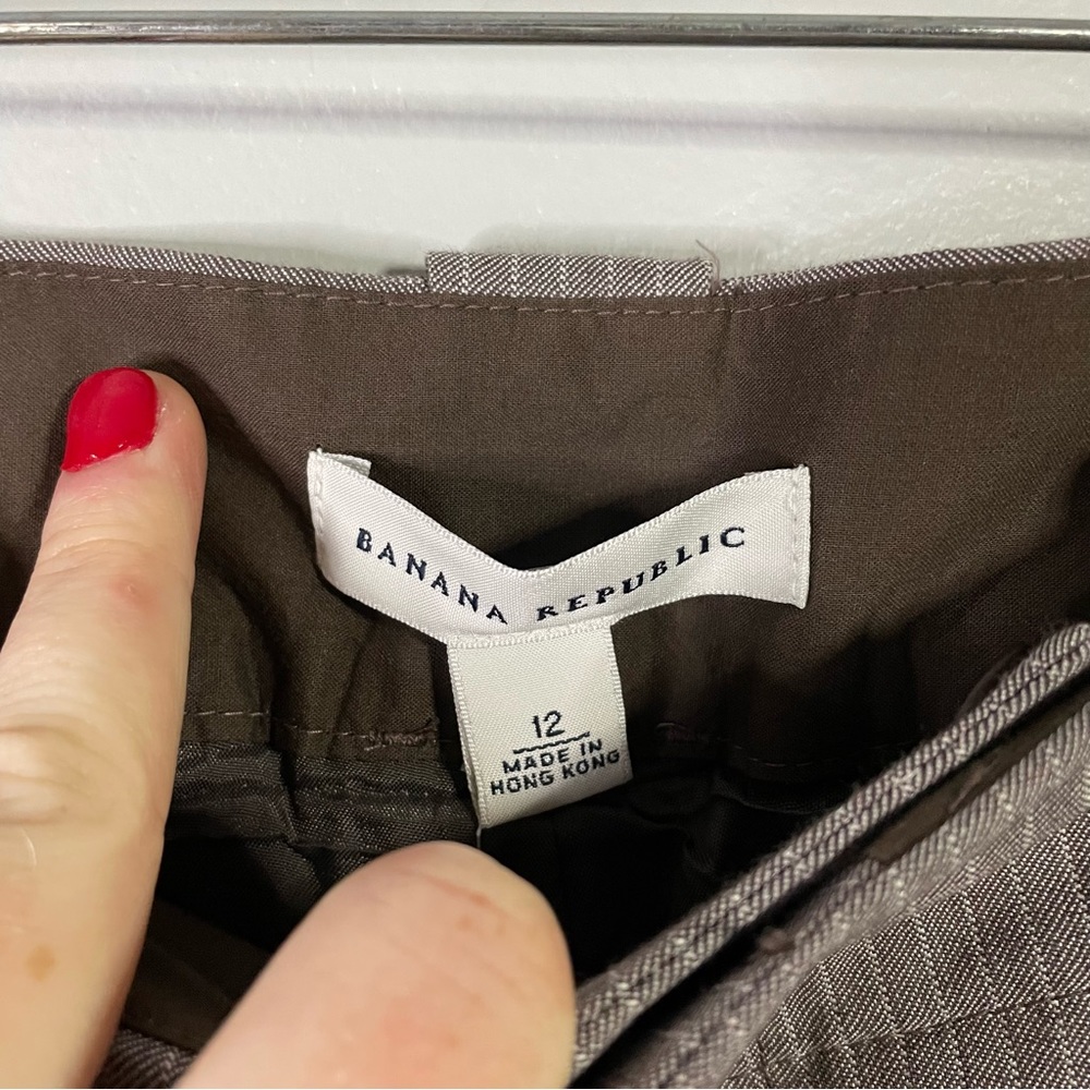 NWT Banana Republic Pinstripe Trouser Pants Low Waist Straight Leg Size 12 - Picture 4 of 9